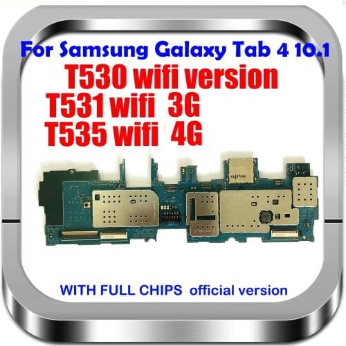 100% Original Motherboard Unlocked For Samsung Galaxy TAB 4 10.1 T535 T531 T530 3G&WIFI Mainboard Android OS 16GB Logic Board