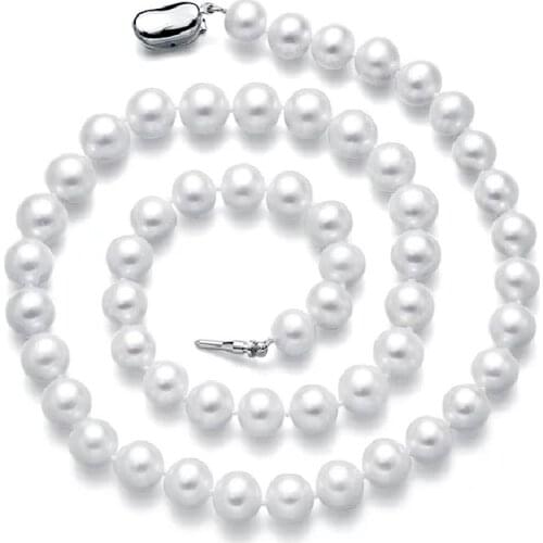 2020 Fashion White Pearl Necklace 8-9mm High Quality Natural Freshwater Pearl Choker Necklaces For Women Jewelry Gift SPEZ