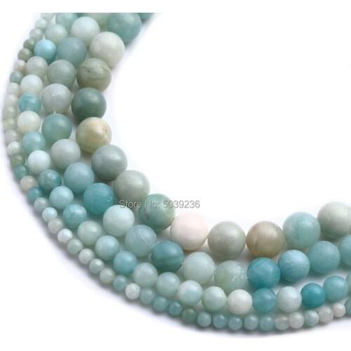 Wholesale Natural Amazonite Stone Round Loose Beads 4/6/8/10mm Beads for Jewelry Making