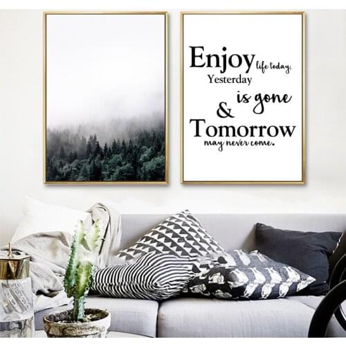 Canvas painting nordic decoration wall art poster forest home nordic decor landscape poster forest painting camera forest photo