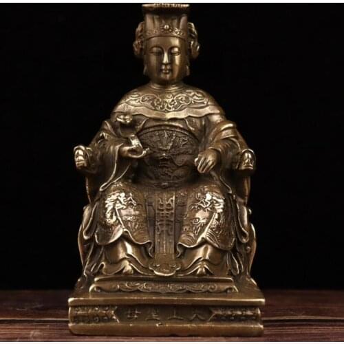 China archaize brass Mazu crafts statue