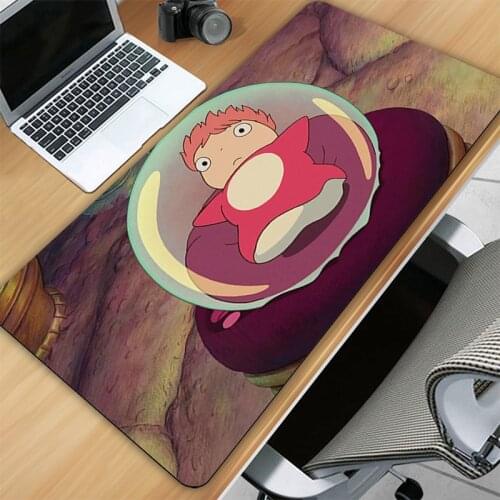 Mouse Pad Ponyo On The Cliff Gaming Mat Keyboard Hot White Pc Desk 3d Xxl Accessories Custom Laptop Pink Mousepad Mats Computer