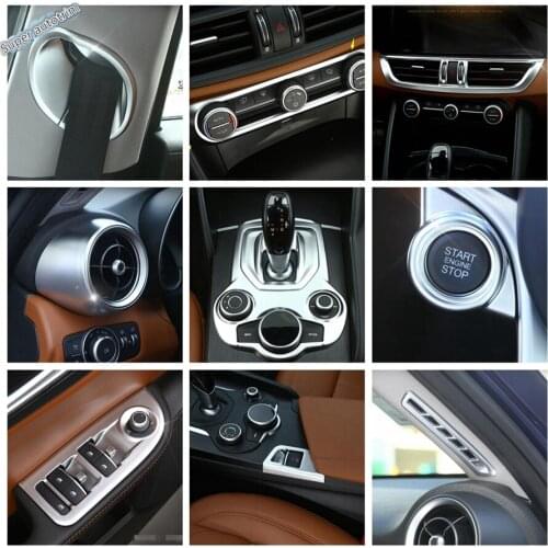 Lapetus Matte Interior Refit Kit For Alfa Romeo Giulia 2016 - 2019 Gearbox / Air AC / Lift Button Panel / Handle Bowl Cover Trim
