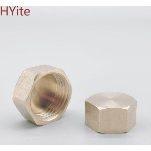 1/8" 1/4" 3/8" 1/2" 3/4"BSP Female Thread Brass Pipe Hex Head Brass End Cap Plug Fitting Coupler Connector Adapter