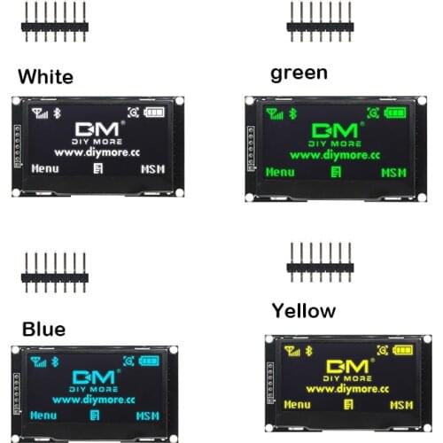 Ziqqucu2.42 inch 128*64 OLED display module SPI/IIC I2C serial white/blue/green/yellow LCD screen, suitable for Arduino UNO R3