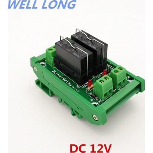 DIN Rail Mount 2 Channel SPDT 16A Power Relay Interface Module,OMRON G5RL-1-E 12VDC Relay