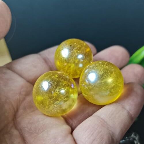 Natural crytal sphere Titanium Coating amber Aura Electroplating Quartz Crystal Ball
