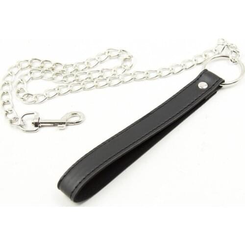 Sexy PU Leather Ring Steel Chain Sex Collar Leash BDSM Bondage Restraints Toys for Sex Cosplay Erotic Posture Adult Sex Toys-30