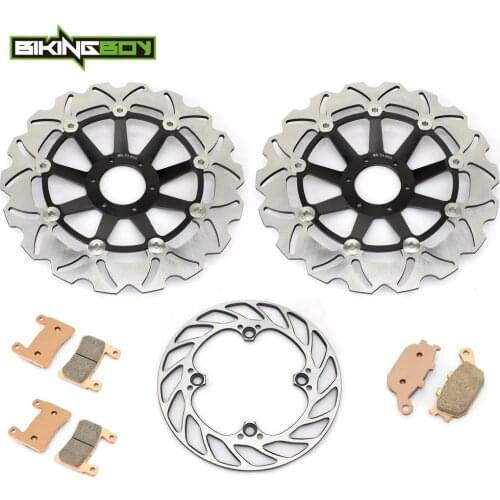 BIKINGBOY Front Rear Brake Discs Disks Rotors + Pads For Honda VTR 1000 SP-1 00 01 SP-2 02 03 04 05 06 07 RVT1000R RC51 Full Set