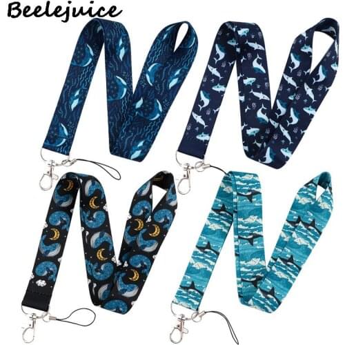 Shark whale Ocean Neck Strap Lanyard keychain Phone Strap ID Badge Holder Rope Key Chain Keyrings Accessories Webbings Ribbons