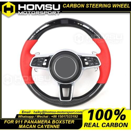 Custom alcantar carbon fiber steering wheel For porsche 2015-2020 911 panamera boxster macan cayenne racing wheel convertible