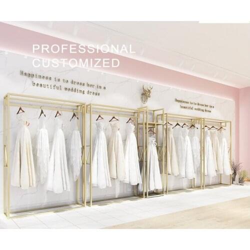 Lizhou clothing store display rack floor-to-ceiling wedding dress rack high-end studio dress evening dress shelf