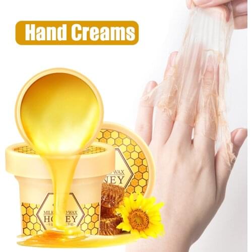 High Quality Honey Paraffin Wax Hand Cream Hand Skin Care Moisturizing Whitening Exfoliating soft tender Hand Cream 120g