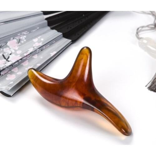 Amber Resin Wax Triangle Foot Feet Massager Gua Sha Acupuncture Shiatsu Tool Health Care Acupoint Stick Massager