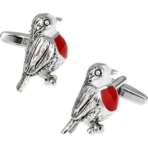 Animal Birds Series Cufflinks Three-dimensional Sense Red Paint French Shirt Cuff Links Fashion Mens Womens Jewelry Gifts