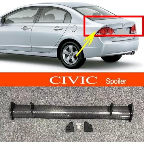 04-11 Civic Real Carbon Fiber GT-style Car-styling Sporty Rear Trunk Wing Spoiler for Honda 2004-2011 Civic