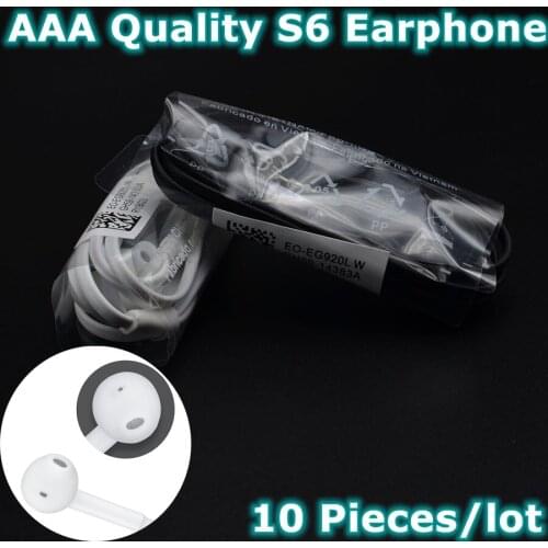 10pcs/lot wholesale 3.5mm earpiece in-ear Earphone With Mic Music Control MP3 For Samsung Galaxy S6 edge Mobile Phone Earphone