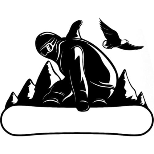 15.7CM*12.1CM Fashion Snowboarding Mountain Extreme Sports Black/Silver Car Stickers Vinyl S9-1025
