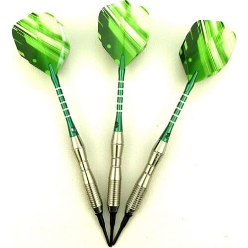 3 pieces / set of professional darts 18g green soft tip darts aluminum alloy darts throwing game