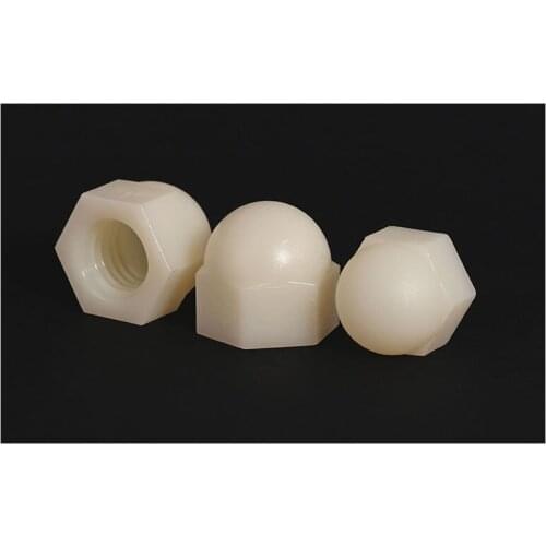 500PCS x M5 DIN1587 ROHS QUALITY WHITE Nylon Nut Plastic Cap Nuts Decorative Acorn Nut Nylon Hex Hexagon ACORN Domed Cap Nuts