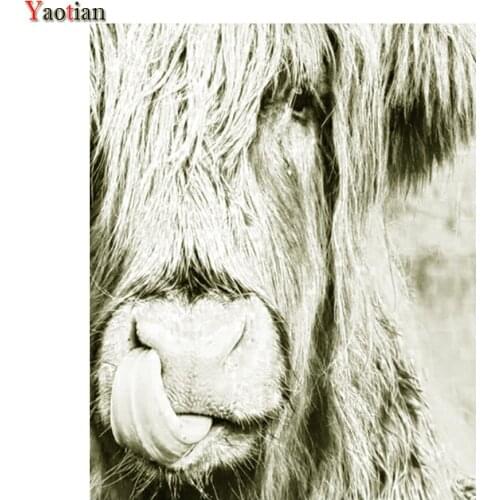 5D Diamond Painting Highland Cow Diamond Embroidery Cross Stitch Kit Animal Needlework Diamond Mosaic Wall Home Decor Pictures