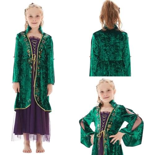 Kids Children Pocus Winifred Sanderson Cosplay Costume Dress Outfits Halloween Carnival Suit For Girls