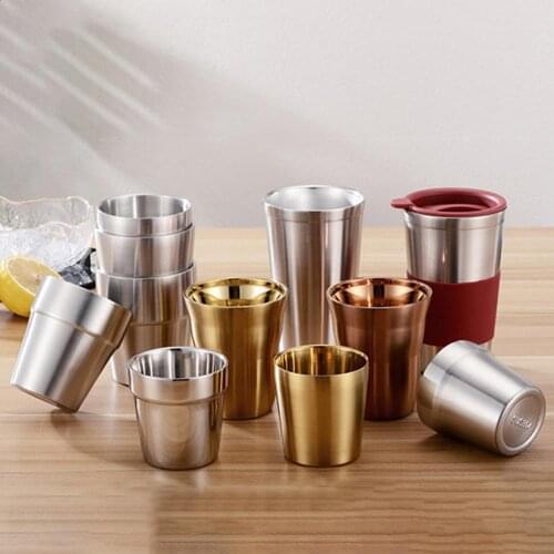 175/260/300/480ml Double Layer Stainless Steel Beer Cup Bar Party Coffee Mug