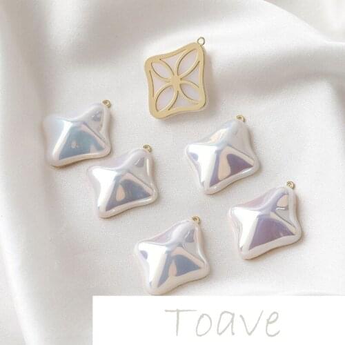 14K Gold Imitation Mabei Symphony Irregular Shaped Pearl DIY Pendant Earring Necklace Pendant