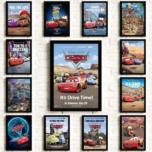 Disney Car Story Lightning McQueen Canvas Painting Pixar Racing Posters and Prints Wall Art Pictures for Living Kids Room Decor