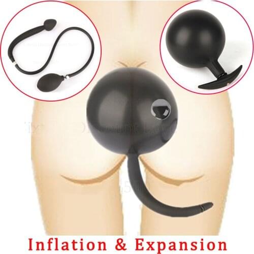 Cool inflatable giant anal plug tail buttock prostate massage vaginal anal expansion adult anal sex toy