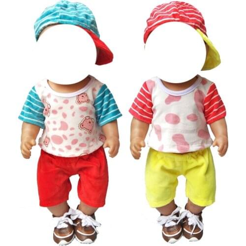 Doll clothes For 43cm doll bear shirt with cap for 18" girl doll clothes baby