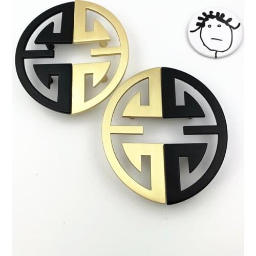 LCH Solid Zinc Alloy Door Handles Cabinet Drawer Knob Door Pull Brass Color Chinese Style Furniture Hardware