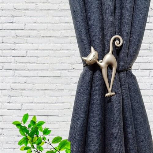 Magnetic Curtain Holder Cute Cat Metal Curtain Tieback Buckle Clips Alloy Tie Back Strap Decorative Holdback Home Decoration