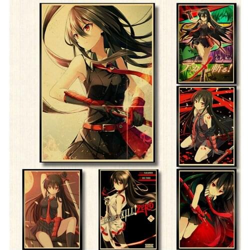 Bedroom Wall Decor Japanese Classic Anime Akame Ga KILL Retro Nordic Anime Wall Art Canvas Painting Wall Pictures Poster Prints