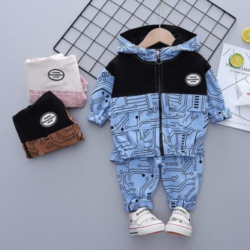 Cute Spring Autumn Childrens Clothes Baby Boys Coat + Pants 2pcs/Set Kids School Beach Outdoor Teenage Clothing High Quality