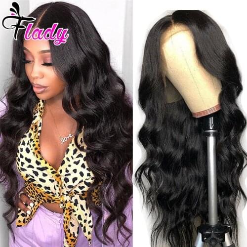 Flady 13x4 Lace Front Human Hair Wigs Brazilian Body Wave Human Hair Wigs 13x6 Lace Frontal Wig Pre Plucked Lace Closure Wigs