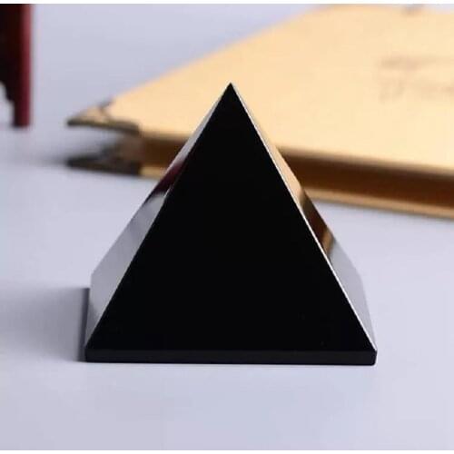 4-9cm Black Obsidian Pyramid Natural Mineral Triangled Crystal Tower Point Healing Feng Shui For Home Decor