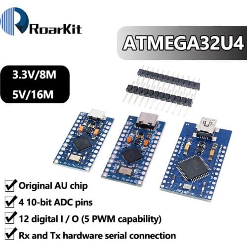 ATmega32U4 3.3V 8Mhz Pro Micro 5V 16MHz Board Module MIN I/ MICRO USB For Arduino/Leonardo Controller Replace Pro