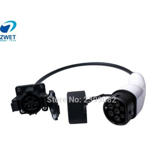 ZWET j1772 connector ev car charger Type 1 to Type2 adapter Electric Vehicle Charging Adapte/Cable length is 0.5 m original