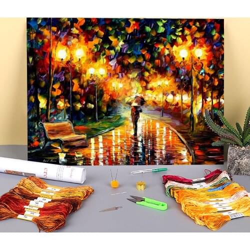 Touch The Rain Printed Canvas 11CT Cross-Stitch Kit Embroidery DMC Threads Painting Hobby Sewing Handicraft Home Different