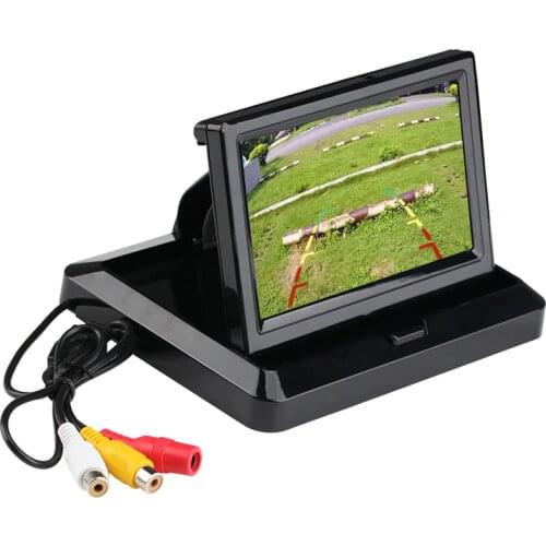 LCD Monitor 5" Car Rear View Monitor Foldable TFT LCD Color Monitor Car Reverse Camera with 2 Video Output
