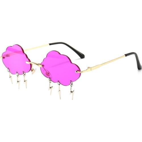 Female Frameless Irregular Decorative Eyeglasses Fashion Rimless Cloud Lightning Sunglasses Women Unique Clouds Sun Glasses