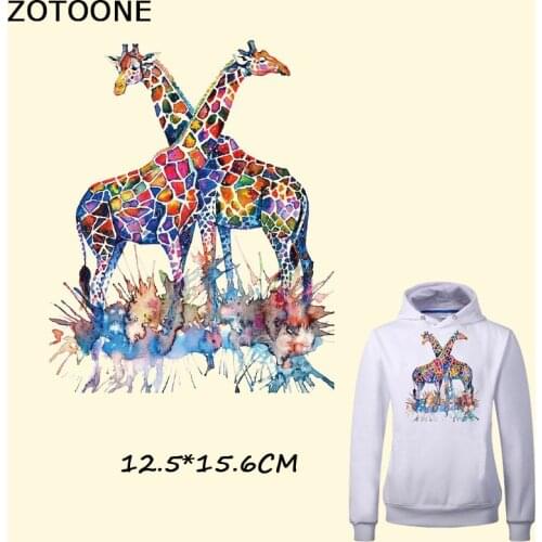 ZOTOONE Colorful Giraffe Patches Iron on Transfer Patches for Clothes Washable DIY Decoration T-shirt Dresses Bag Appliques E
