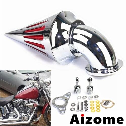 Universal EFI Engine Motorcycle 4.9" Intake Air Filter Spike Air Cleaner For Harley Softail Dyna Touring 2001-09 Aluminum 1 Set