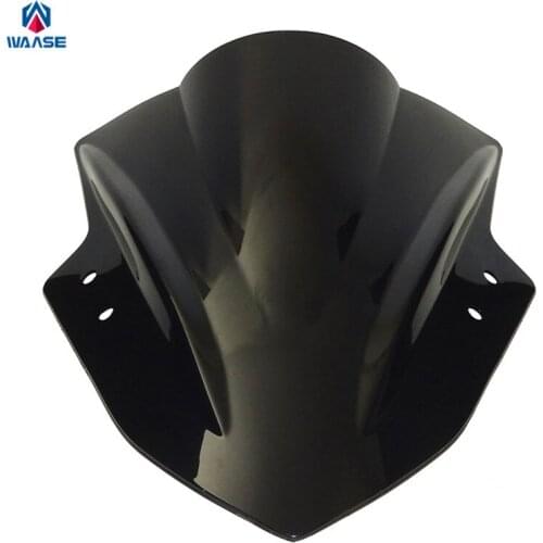 Waase Motorcycle Double Bubble Windscreen Windshield Shield Screen For Kawasaki Ninja 250 300 EX300 2013 2014 2015 2016 2017
