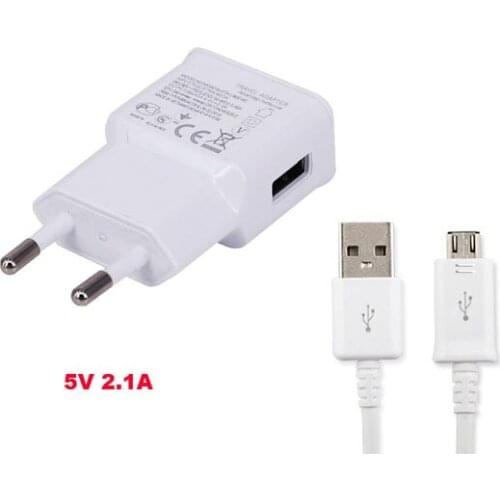Mobile Phone EU Travel Charger New USB Port 2.1A+USB Data Cable For Samsung Galaxy J7 J700F J5 J500F J2 J200F Galaxy A8 A8000