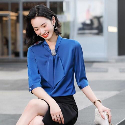 Plus Size 5XL Half Sleeve Blouses Shirts for Women Spring Summer OL Styles Blouse Ladies Office Business Work Wear Clothes Tops