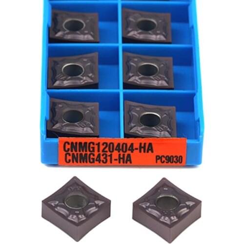 10pcs CNMG120404-HA PC9030 Cutting Blade CNMG120408-HA PC9030 CNC Carbide Turning Inserts Lathe Machining External Turning Tools