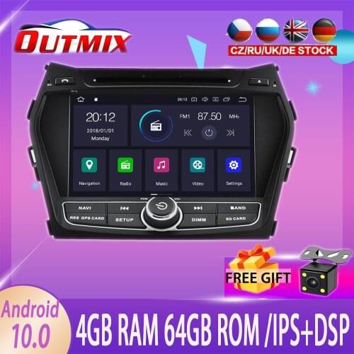 Android10.0 4G+64GB Car GPS DVD Player Multimedia Radio For Hyundai IX45 Santa fe 2014-2018 car GPS Navigation vedio player dsp