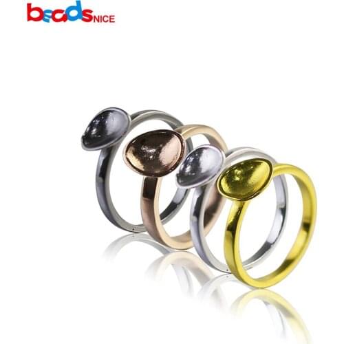 Beadsnice ID26985 Handmade Sterling Silver Ring Accessories Adjustable Mushroom Ring Base Round Ring Blanks